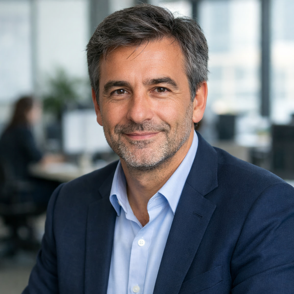 office profile picture of a middle aged french man